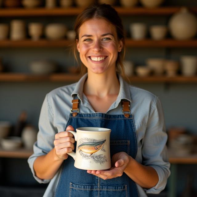 Portræt af grundlæggeren i værkstedet